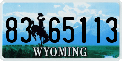 WY license plate 8365113