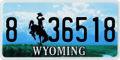 WY license plate 836518