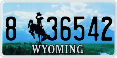 WY license plate 836542