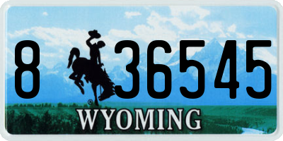 WY license plate 836545