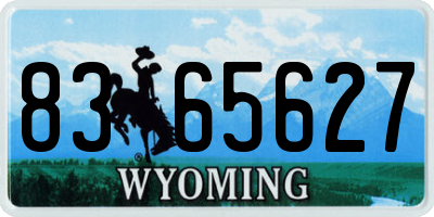 WY license plate 8365627