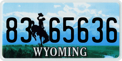 WY license plate 8365636