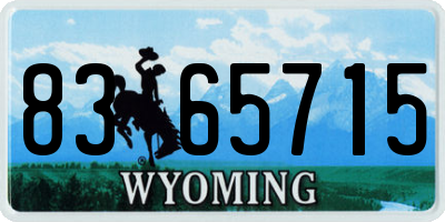 WY license plate 8365715