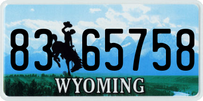 WY license plate 8365758