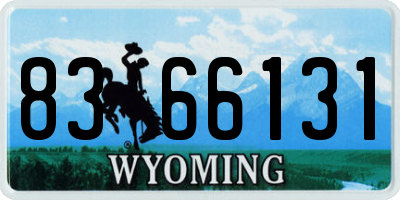WY license plate 8366131