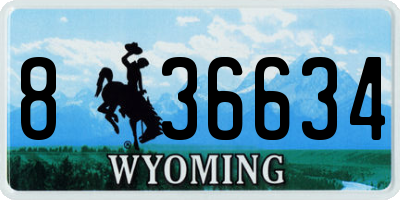 WY license plate 836634