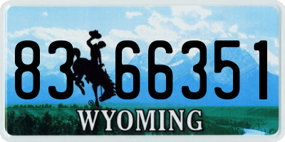 WY license plate 8366351