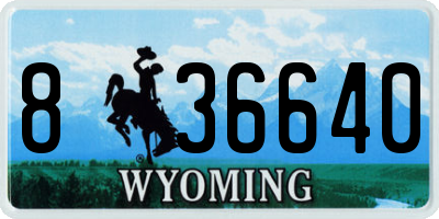 WY license plate 836640