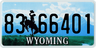 WY license plate 8366401