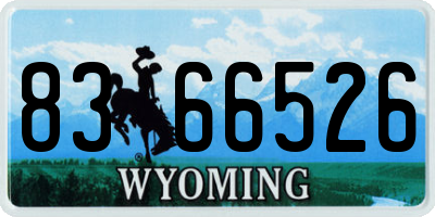 WY license plate 8366526