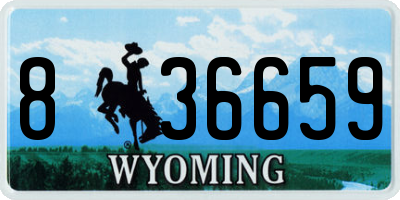 WY license plate 836659