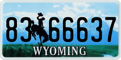 WY license plate 8366637