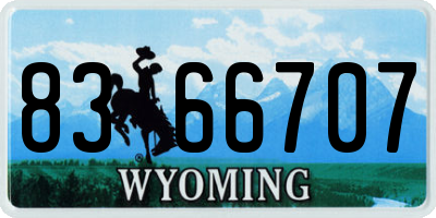 WY license plate 8366707