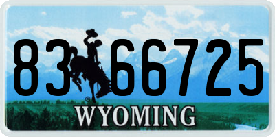 WY license plate 8366725