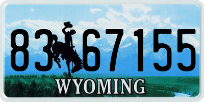 WY license plate 8367155