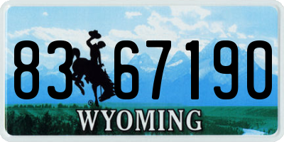 WY license plate 8367190