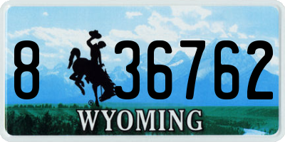 WY license plate 836762