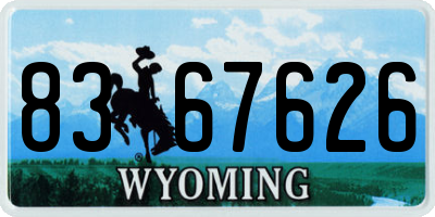 WY license plate 8367626