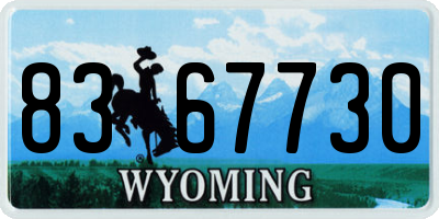WY license plate 8367730