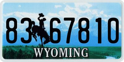 WY license plate 8367810