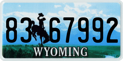 WY license plate 8367992