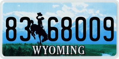 WY license plate 8368009
