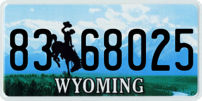 WY license plate 8368025