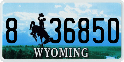 WY license plate 836850