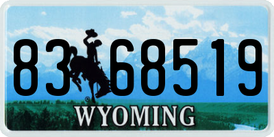 WY license plate 8368519