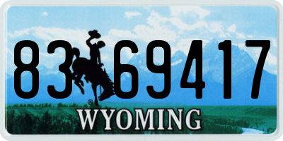WY license plate 8369417