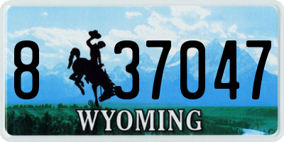 WY license plate 837047