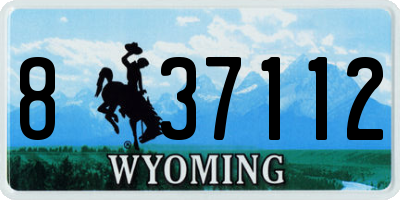 WY license plate 837112