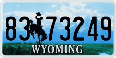 WY license plate 8373249