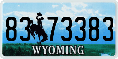 WY license plate 8373383