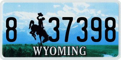 WY license plate 837398