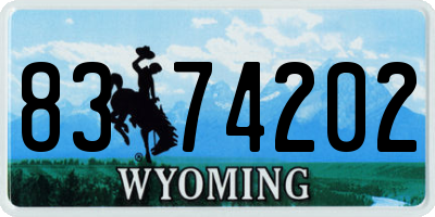 WY license plate 8374202