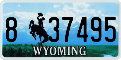 WY license plate 837495