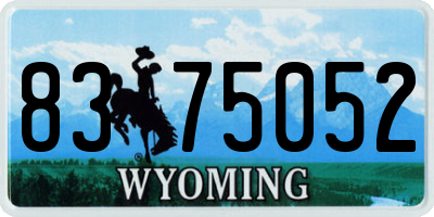 WY license plate 8375052