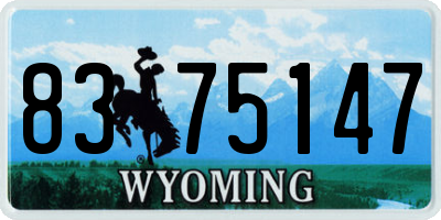 WY license plate 8375147