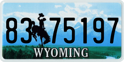WY license plate 8375197