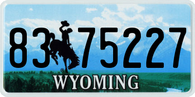 WY license plate 8375227