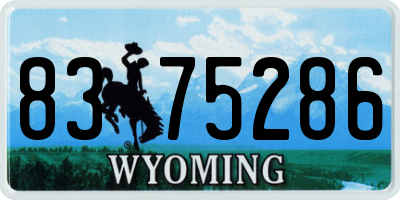 WY license plate 8375286