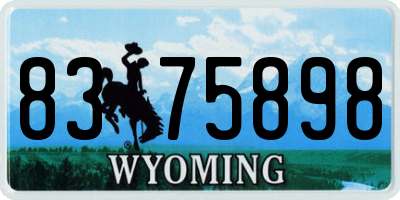 WY license plate 8375898
