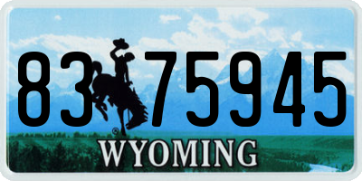 WY license plate 8375945
