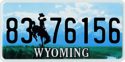 WY license plate 8376156