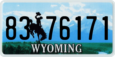 WY license plate 8376171
