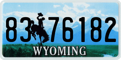 WY license plate 8376182