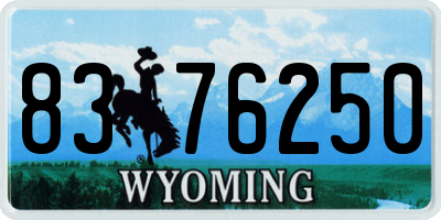 WY license plate 8376250