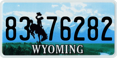 WY license plate 8376282