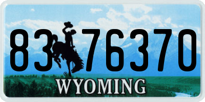 WY license plate 8376370